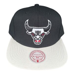 Chicago Bulls Mitchell & Ness Basic Core HWC Hat Black/Grey Adjustable Snapback